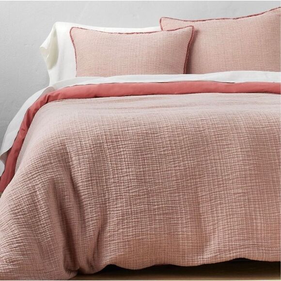 Casaluna Textured Chambray Cotton Duvet Cover & Sham Set- KING - Picture 1 of 9